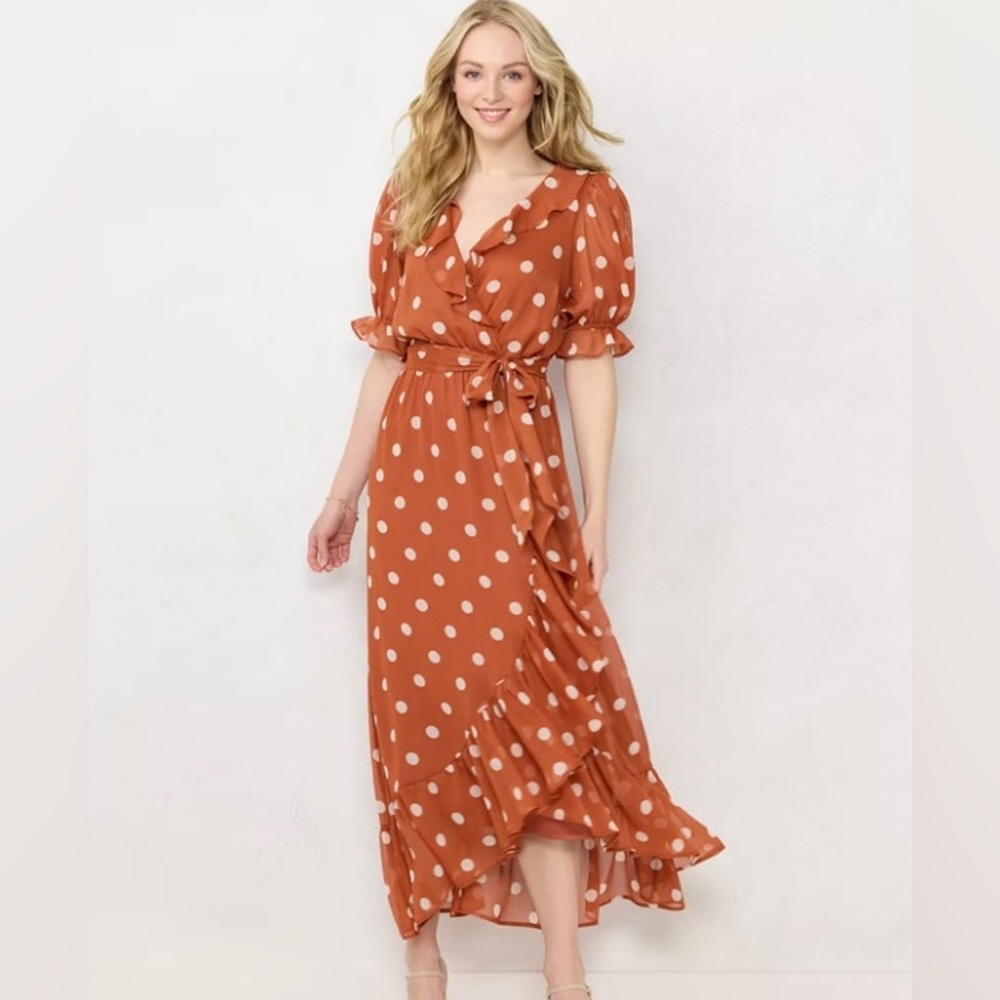 LC Lauren Conrad Polka Dot Maxi Dress